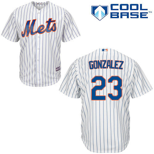 Mets #23 Adrian Gonzalez White(Blue Strip) New Cool Base Stitched MLB Jersey - Click Image to Close